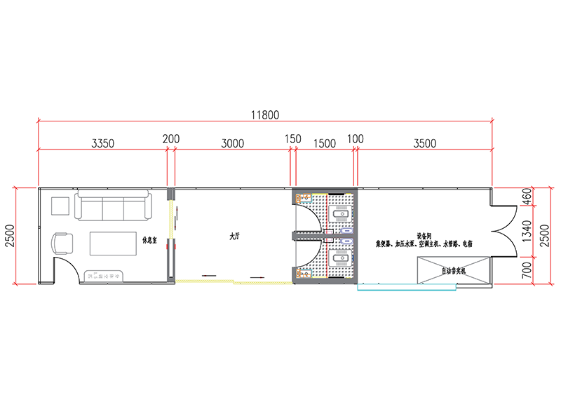 modular public facility with smart features